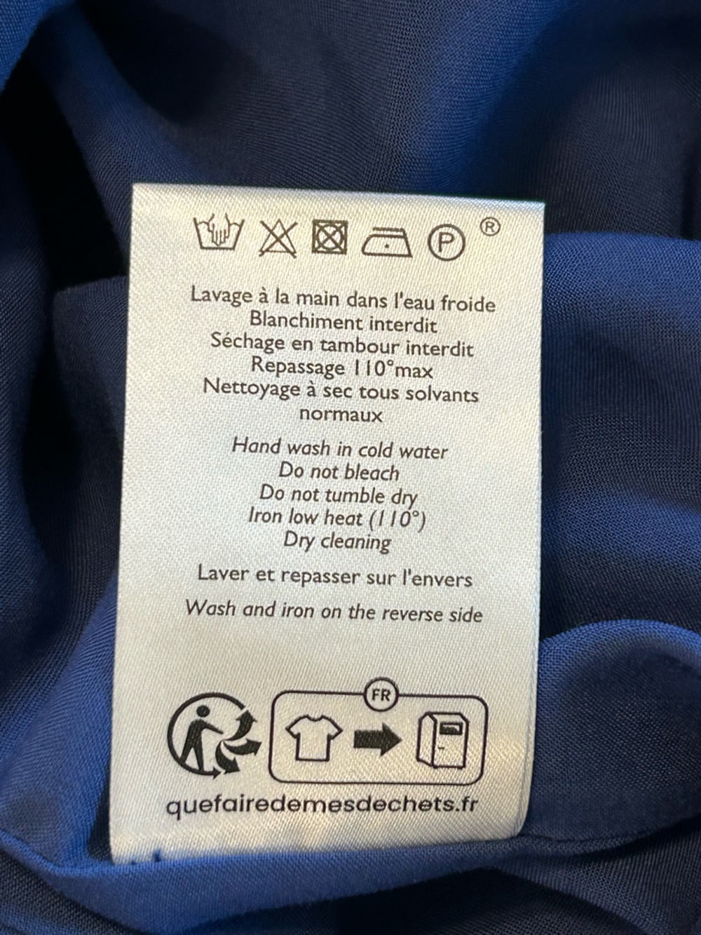 Sézane Tabata Royal Blue/Pink Palomba print 100% silk Midi Skirt SZ 8 NWT. - Picture 12 of 13